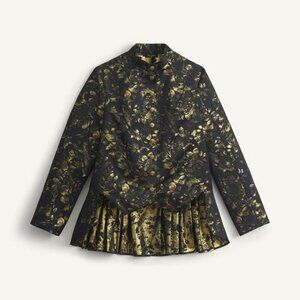 Zara X Kate Moss metallic jacquard jacket, size small, NWT